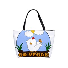 Go Vegan - Cute Chick  Shoulder Handbags by Valentinaart