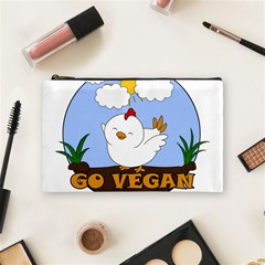 Go Vegan - Cute Chick  Cosmetic Bag (medium)  by Valentinaart