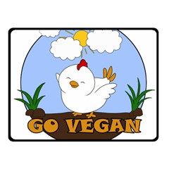 Go Vegan - Cute Chick  Fleece Blanket (small) by Valentinaart