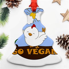 Go Vegan - Cute Chick  Ornament (christmas Tree)  by Valentinaart