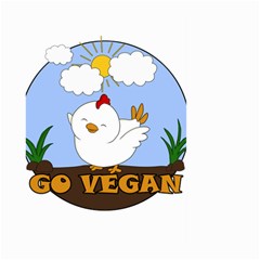 Go Vegan - Cute Chick  Large Garden Flag (two Sides) by Valentinaart