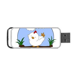 Go Vegan - Cute Chick  Portable Usb Flash (two Sides) by Valentinaart