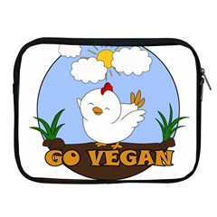 Go Vegan - Cute Chick  Apple Ipad 2/3/4 Zipper Cases by Valentinaart