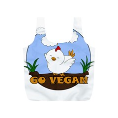 Go Vegan - Cute Chick  Full Print Recycle Bags (s)  by Valentinaart