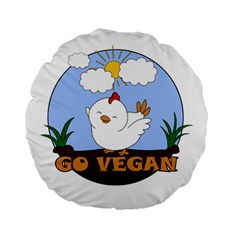 Go Vegan - Cute Chick  Standard 15  Premium Flano Round Cushions by Valentinaart