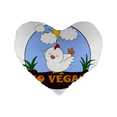 Go Vegan - Cute Chick  Standard 16  Premium Flano Heart Shape Cushions by Valentinaart