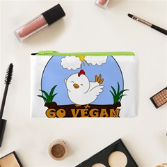 Go Vegan - Cute Chick  Cosmetic Bag (xs) by Valentinaart