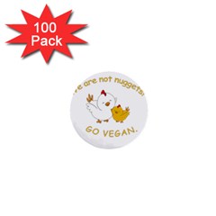 Go Vegan - Cute Chick  1  Mini Buttons (100 Pack)  by Valentinaart