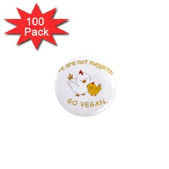 Go Vegan - Cute Chick  1  Mini Magnets (100 Pack)  by Valentinaart