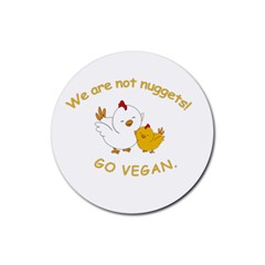 Go Vegan - Cute Chick  Rubber Coaster (round)  by Valentinaart