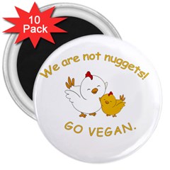 Go Vegan - Cute Chick  3  Magnets (10 Pack)  by Valentinaart