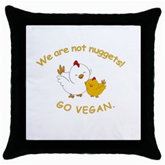 Go Vegan - Cute Chick  Throw Pillow Case (black) by Valentinaart