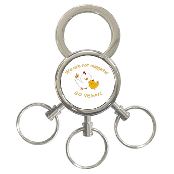 Go Vegan - Cute Chick  3-Ring Key Chains