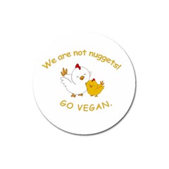 Go Vegan - Cute Chick  Magnet 3  (round)