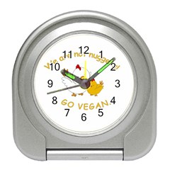 Go Vegan - Cute Chick  Travel Alarm Clocks by Valentinaart