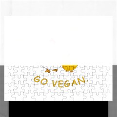 Go Vegan - Cute Chick  Rectangular Jigsaw Puzzl by Valentinaart