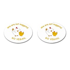 Go Vegan - Cute Chick  Cufflinks (oval) by Valentinaart