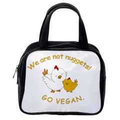 Go Vegan - Cute Chick  Classic Handbags (one Side) by Valentinaart