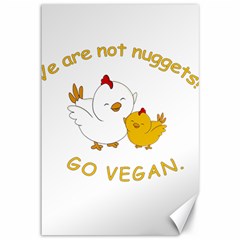 Go Vegan - Cute Chick  Canvas 12  X 18   by Valentinaart