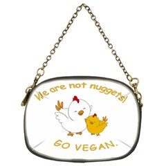 Go Vegan - Cute Chick  Chain Purses (two Sides)  by Valentinaart