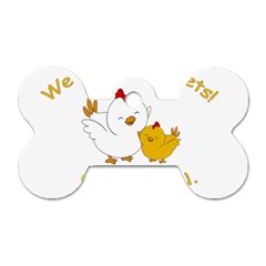 Go Vegan - Cute Chick  Dog Tag Bone (one Side) by Valentinaart