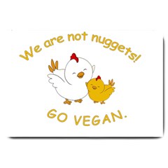 Go Vegan - Cute Chick  Large Doormat  by Valentinaart