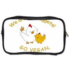 Go Vegan - Cute Chick  Toiletries Bags 2-side by Valentinaart