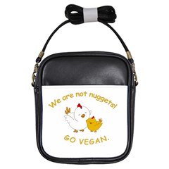 Go Vegan - Cute Chick  Girls Sling Bags by Valentinaart