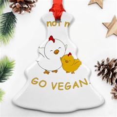 Go Vegan - Cute Chick  Ornament (christmas Tree)  by Valentinaart