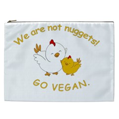 Go Vegan - Cute Chick  Cosmetic Bag (xxl)  by Valentinaart