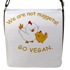 Go Vegan - Cute Chick  Flap Messenger Bag (s) by Valentinaart