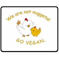 Go Vegan - Cute Chick  Double Sided Fleece Blanket (medium)  by Valentinaart