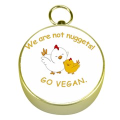 Go Vegan - Cute Chick  Gold Compasses by Valentinaart