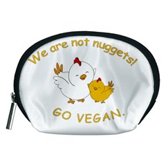 Go Vegan - Cute Chick  Accessory Pouches (medium)  by Valentinaart