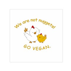 Go Vegan - Cute Chick  Small Satin Scarf (square) by Valentinaart