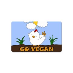 Go Vegan - Cute Chick  Magnet (name Card)