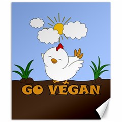 Go Vegan - Cute Chick  Canvas 8  X 10  by Valentinaart