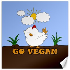 Go Vegan - Cute Chick  Canvas 16  X 16   by Valentinaart