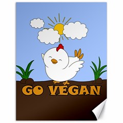 Go Vegan - Cute Chick  Canvas 18  X 24   by Valentinaart