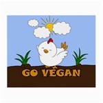 Go Vegan - Cute Chick  Small Glasses Cloth (2-Side) Front