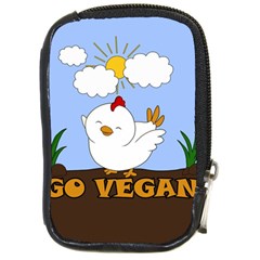 Go Vegan - Cute Chick  Compact Camera Cases by Valentinaart