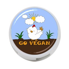 Go Vegan - Cute Chick  4-port Usb Hub (one Side) by Valentinaart