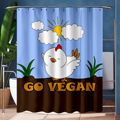 Go Vegan - Cute Chick  Shower Curtain 60  X 72  (medium)  by Valentinaart