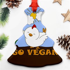 Go Vegan - Cute Chick  Christmas Tree Ornament (two Sides) by Valentinaart