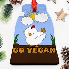 Go Vegan - Cute Chick  Bell Ornament (two Sides) by Valentinaart