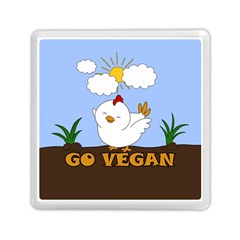 Go Vegan - Cute Chick  Memory Card Reader (square)  by Valentinaart