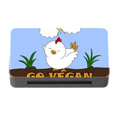 Go Vegan - Cute Chick  Memory Card Reader With Cf by Valentinaart