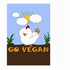 Go Vegan - Cute Chick  Large Garden Flag (two Sides) by Valentinaart