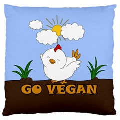 Go Vegan - Cute Chick  Standard Flano Cushion Case (two Sides) by Valentinaart