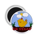 Go Vegan - Cute Chick  2.25  Magnets Front